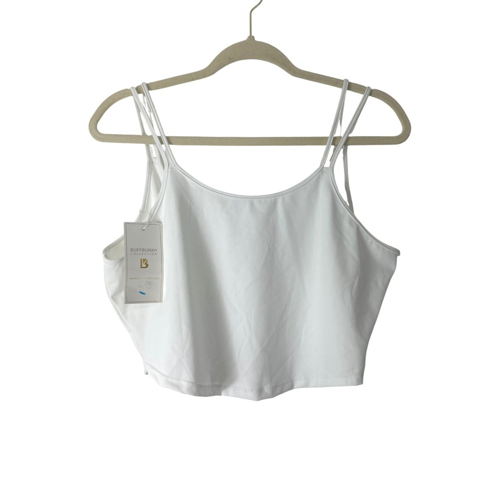 Buffbunny Collection White Strappy Tank Top Womens XXXL Yoga Athleisure Gym